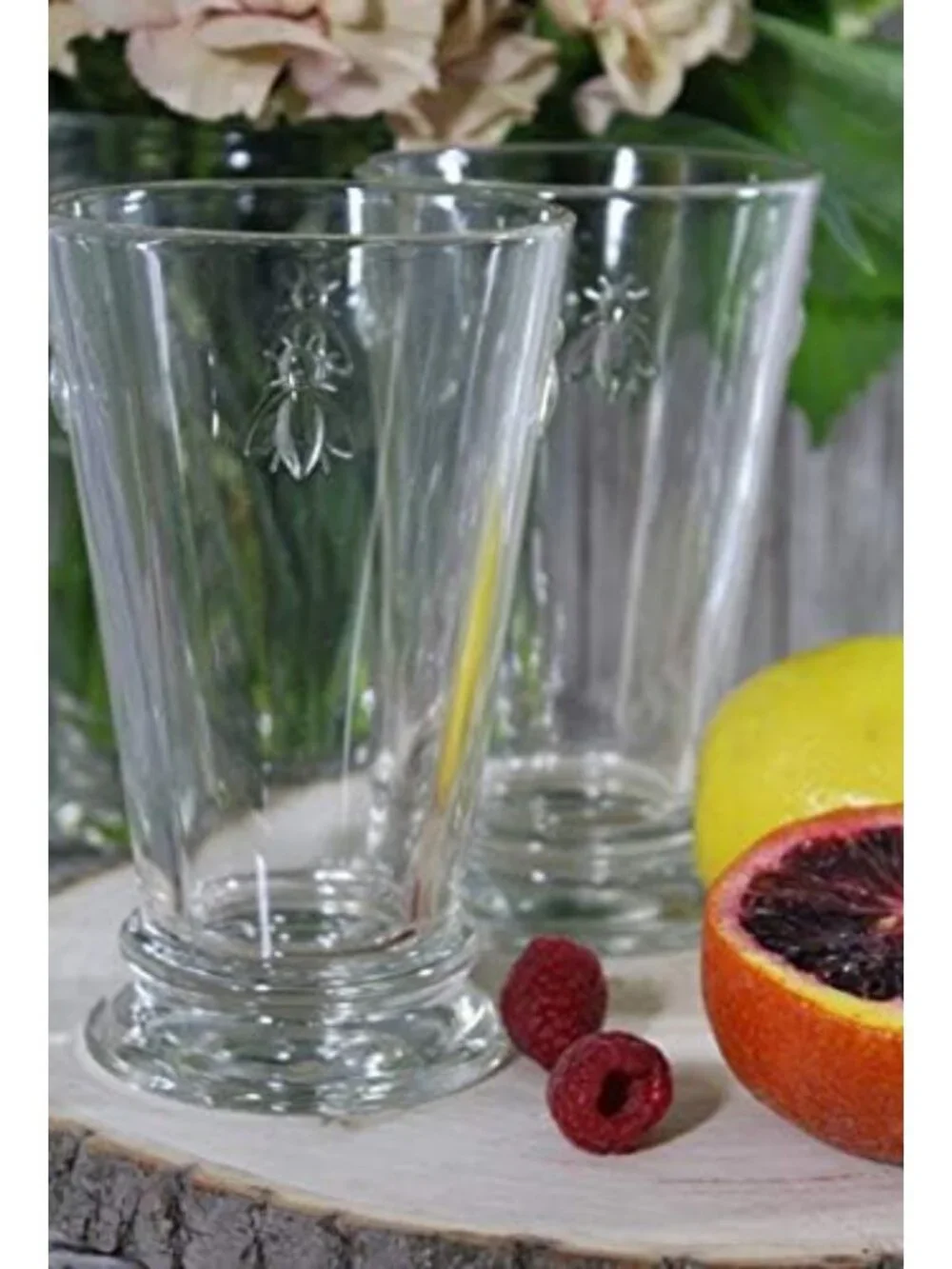 Elegant Bee Design Old Fashioned Tumbler Set of 6 - Fancy Glassware (11.5 oz)